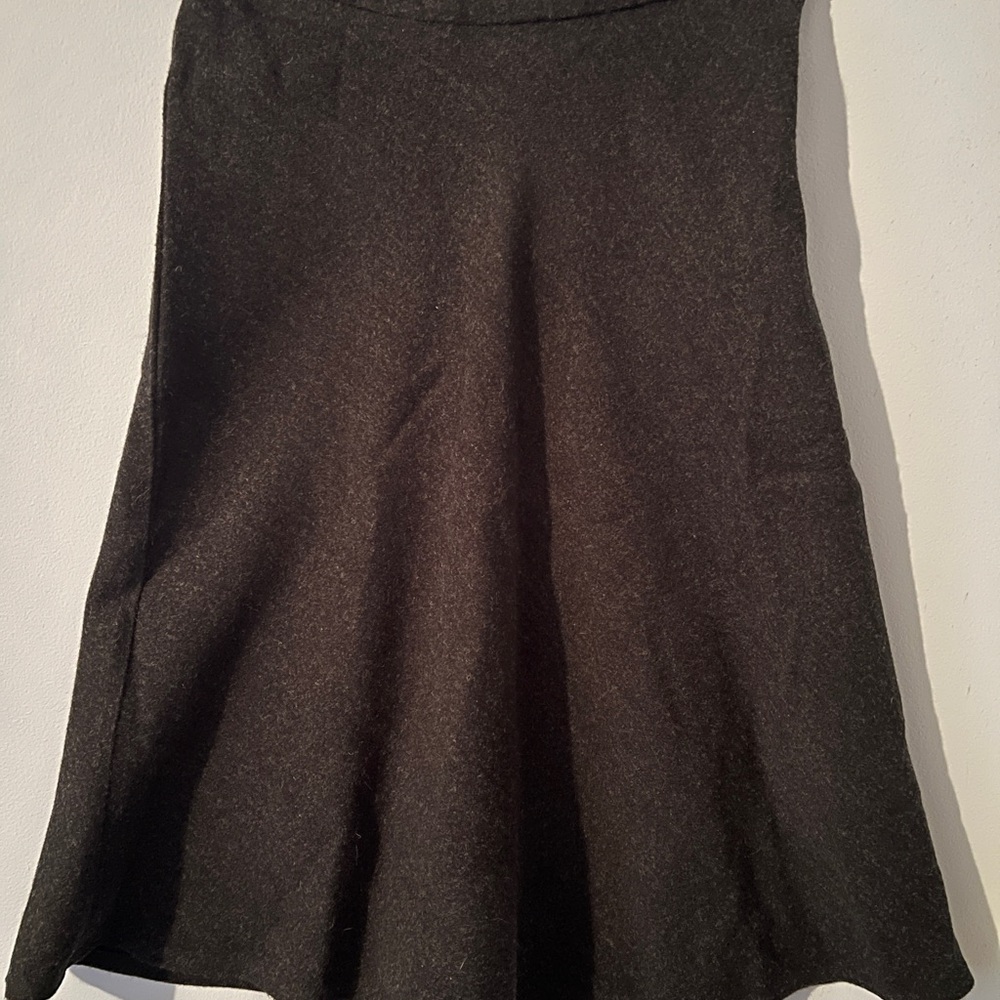 Forever 21 Classic Black Wool A-Line Midi Skirt